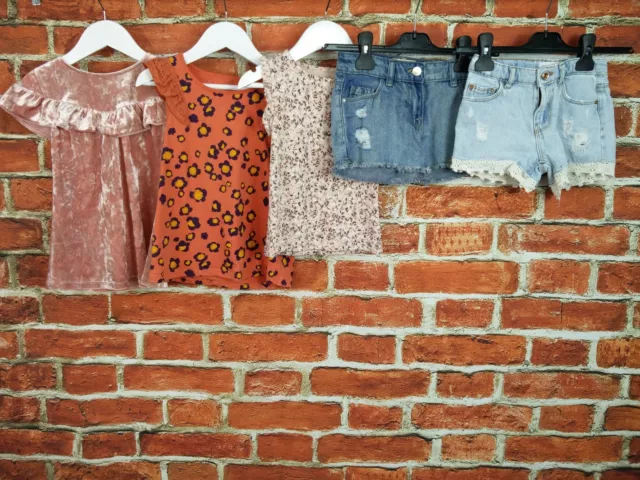 Girls Bundle Age 5-6 Years Zara Next Outfit Kids Denim Shorts Tops Summer 116Cm