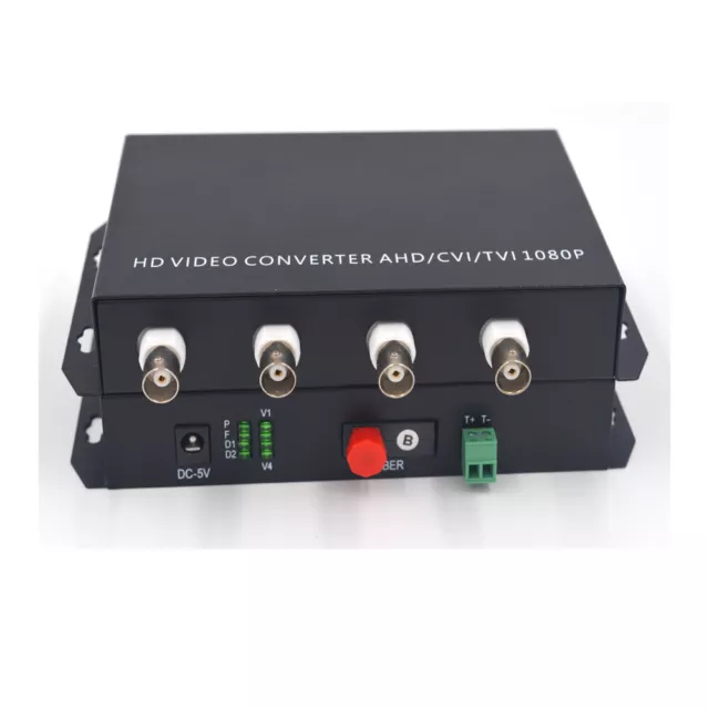 HD 4 Video to Fiber Optical Media Converters 1080p 960p 720p TVI CVI AHD CCTV FC