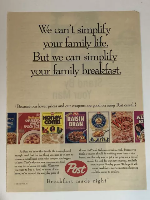 1996 Post Cereal Vintage Print Ad pa8