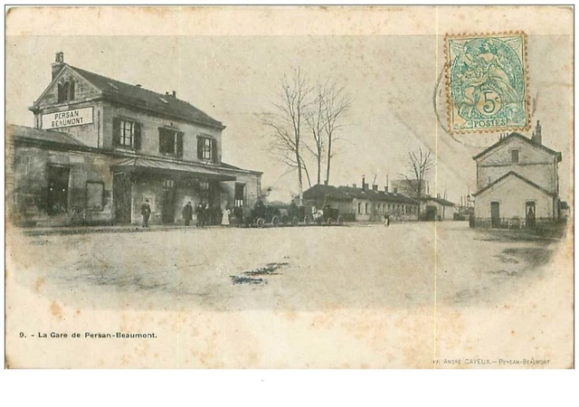 95.PERSAN.n°19540.LA GARE DE PERSAN-BEAUMONT.TACHES.VOIR ETAT