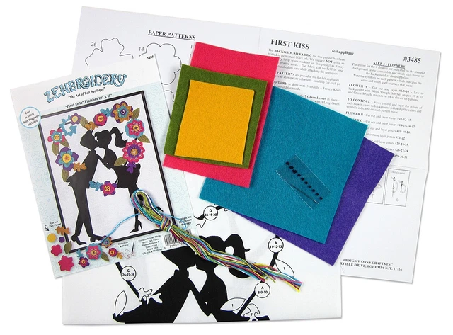 Kit de apliques de collage de fieltro Design Works 10""X13""-Silueta de primera fecha -DW3485