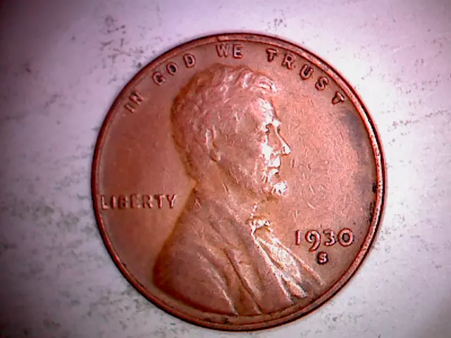 1925 1926 1928 1930 S 1934 1937 Old Lincoln Wheat Head Pennies Circulated. F7P 7