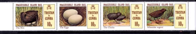 Tristan da Cunha 1981 Inaccessible Island Rail Complete MNH Set Strip SC 301