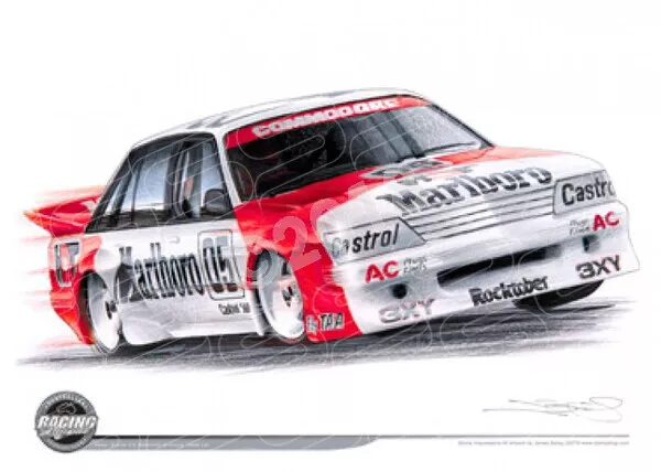 Racing Legends 1984 PETER BROCK 05 VK COMMODORE BATHURST WINNER A2 FRAMED PRINT