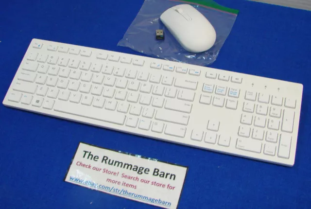 DELL WIRELESS KEYBOARD wk636p & MOUSE COMBINATION SET --- WHITE