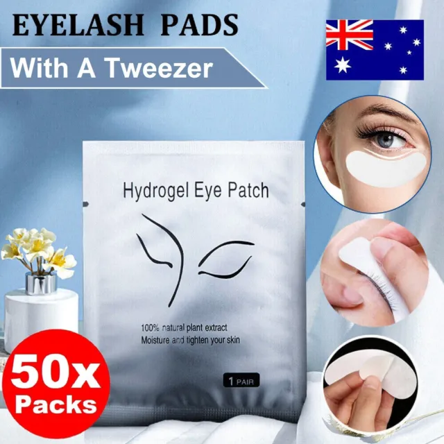Under Eye Curve Eyelash Pads Gel Patch Lint Free Lash Extension Beauty W/Tweezer
