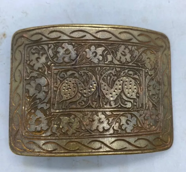 A Very Historical Old Ancient Islamic Era Brass Belt Buckle With Engraving