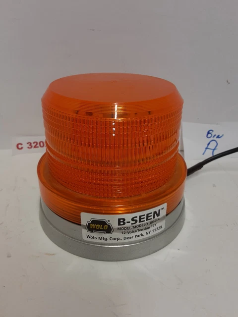 Wolo 3050-A B-Seen 3-5/8" Amber Lens 12V 3rd Gen LED Light w/Magnet Mount #2463