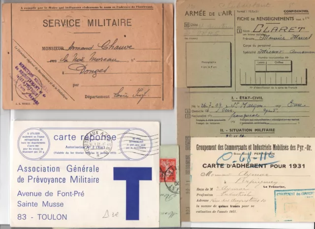 France militaria lot de lettres et docs