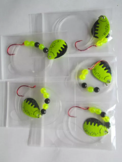 5 Spinner Rigs Leech Minnow Crawler Harness Walleye, Bass, Pike Colorado Blades