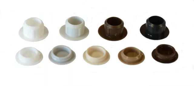 * 10mm Plastic Press In Push-Fit Screw Hole Covers Caps for 10mmØ Holes *