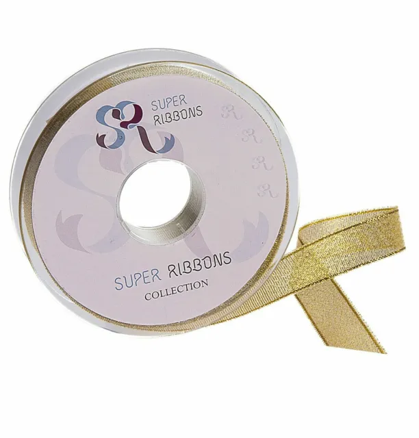 Lurex Glitter Ribbon Reels Rolls Double Sided~Gold, Silver~20/50 meters
