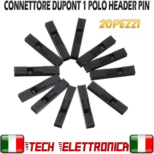 20x connettore dupont 1 pin 2,54mm 1P femmina maschio connectors header Arduino