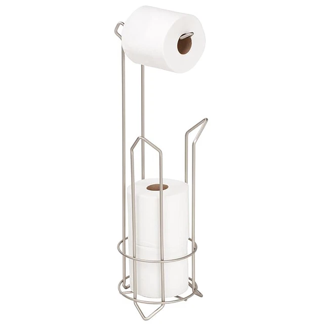 Bath Bliss Satin Nickel Iron Tissue Roll Holder and Satin Nickel 6.30" x 6.30" x