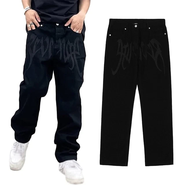 Baggy Printed Jeans Hip Hop Teenager Daily Boy Streetwear Skateboard Trousers
