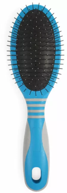 Ancol Blue Ergo Pin Brush, Flexible Pins, Ergonomic Design, Teases Out Tangles