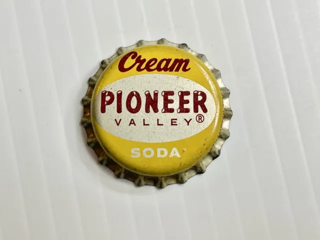 Vintage - Pioneer Valley Cream Soda Bottle Cap *Cork Back* (Yellow In Color)