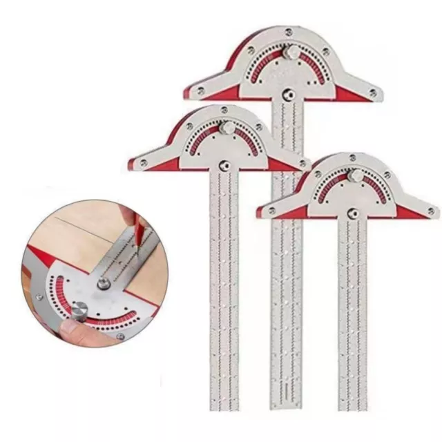 Woodworkers Edge-Ruler Adjustable Protractor Angle Finder Metal Caliper