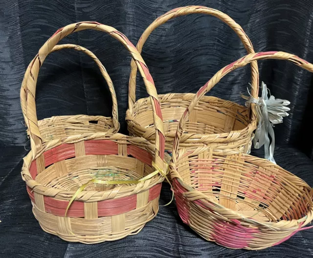 Lot of 4 Vintage 1950's Easter Baskets from Mexico
