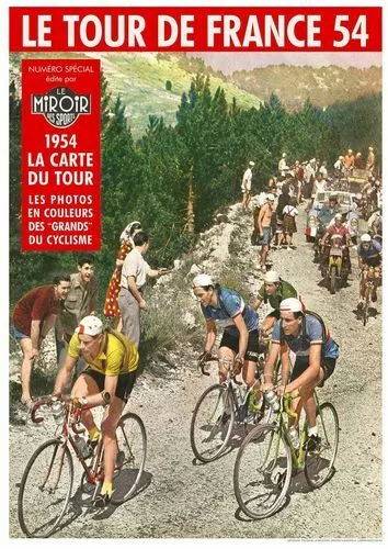 Vintage 1954 Tour De France Cycling Poster A3/A4 Print