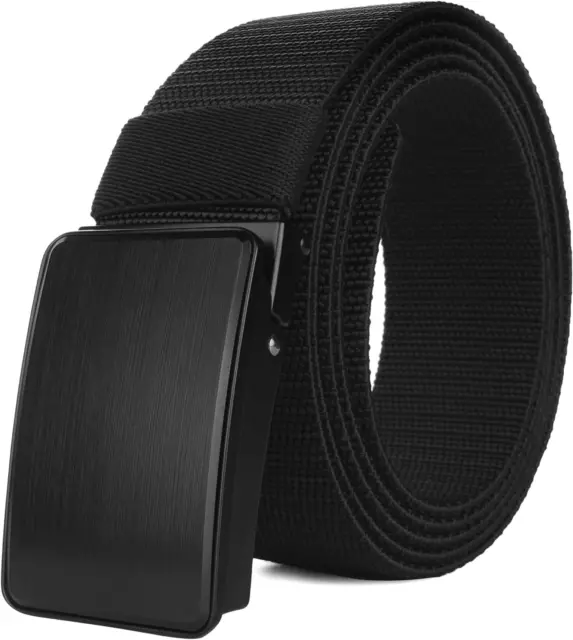 AWLYFM MENS STRETCH Belts Elastic Canvas Webbing Belt for Men Black ...