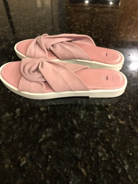 Urban Outfitters Pink Suede Slide Sandals, Size 8, NEW 2