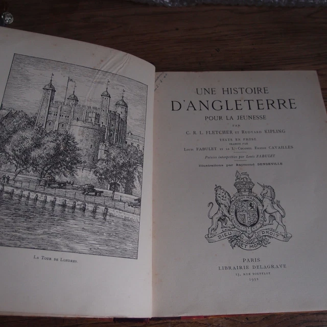 Livre ancien Histoire d'Angleterre pour la jeunesse Delagrave Fletcher illustré
