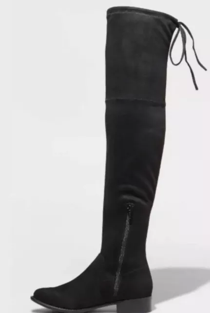 NEW A New Day Womens Sidney Over The Knee Boots Black Microsuede Size 6