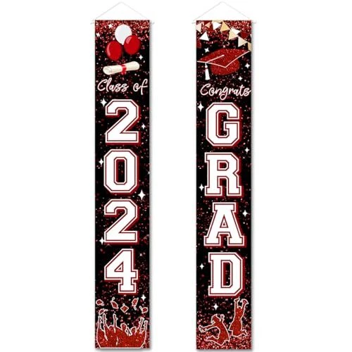 CLASS OF 2024 Banner Maroon Graduation Party Decorations Congrats Grad