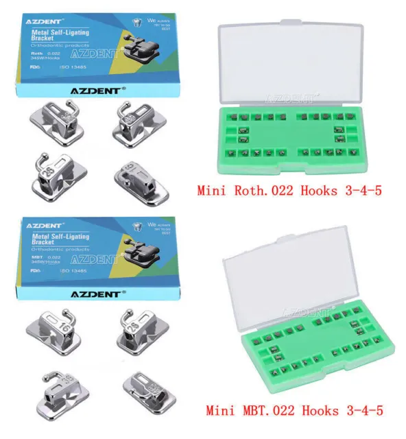 AZDENT Dental Orthodontic MIM Self Ligating Bracket Braces with Buccal Tubes FDA