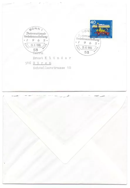 102488 - Mi.Nr. 472 - FDC - Bonn 25.6.1965 - Internationale Verkehrsausstellung