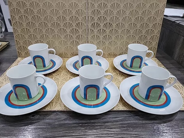 Eschenbach Bavaria Germany Porcelain Mid Century Retro 12 Piece Coffee Set