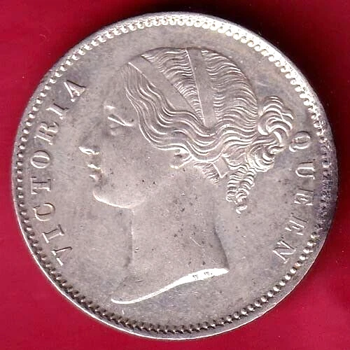 East India Company 1840 Divided Legend Victoria Queen One Rupee Silver Coin#Rx18
