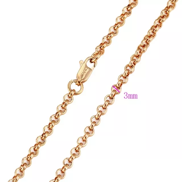 9ct 9k Yellow Gold Plated Unisex  Men Girl Belcher chain necklace L=18" 715 UK