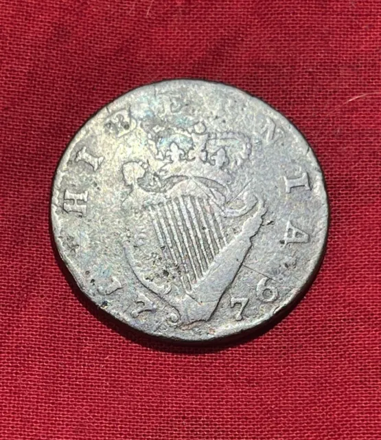 1776 George III Ireland Independence Halfpenny Colonial USA Key Date!!! Rare