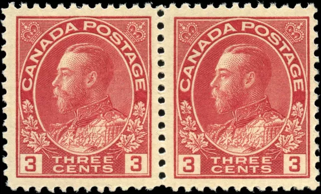 Canada Mint NH F-VF 3c Scott #109 Pair 1923 King George V Admiral Stamps