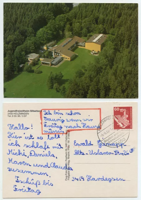 60326 - Holzminden - youth leisure home Silberborn - postcard, special stamp 3.5.1988