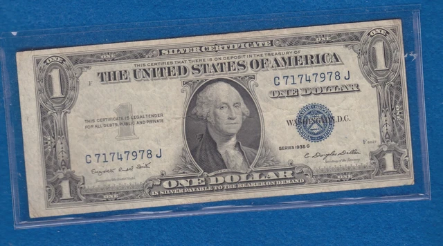 1935-G $1 Silver Certificate Blue Seal No Motto (C-J)