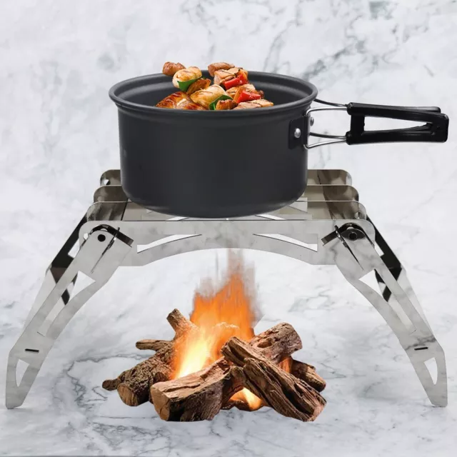 Griglia Barbecue Portatile in Acciaio Inox Ideale per Campeggio Cucine Escursion