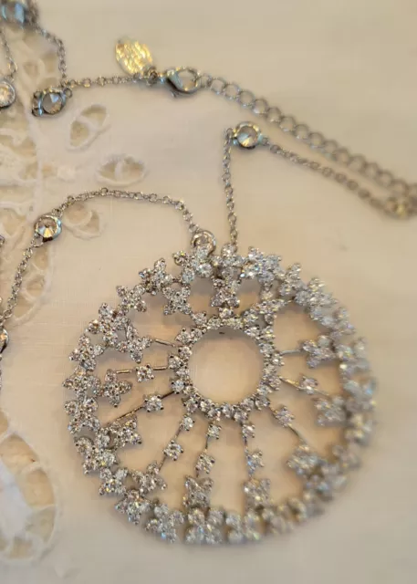 Vtg Nolan Miller Circle Crystal Necklace Diamond By The Yard Chain Extremely Htf