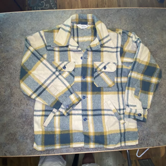 VTG Woolrich Men’s Heavy Wool Plaid Flannel Stag Shirt Jacket XL