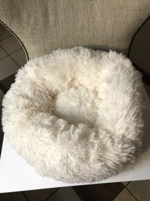 Pet Dog Cat Calming Bed Round Nest Warm Plush Comfortable For Sleeping In Winter