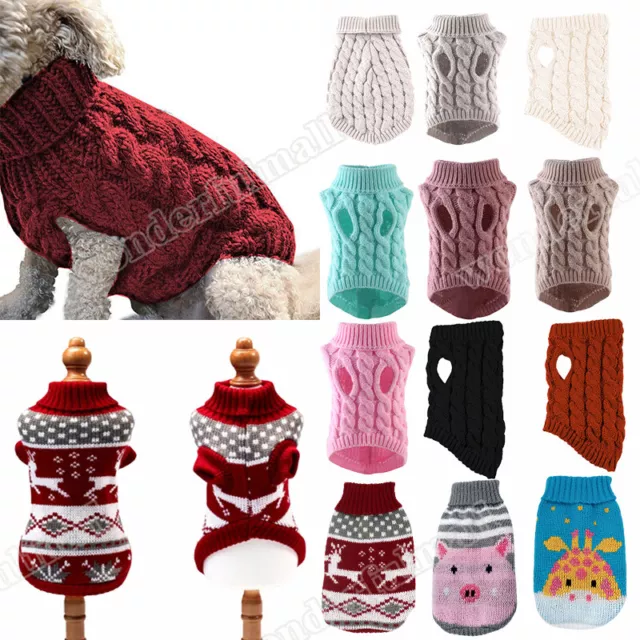 Puppy Pet Dog Cat Warm Knitted Vest Clothes T Shirt Sweater Winter Coat Apparel□