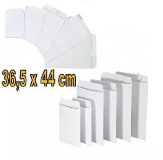 Cf. 500 Buste A Sacco Bianche Adesive 365X440Mm 100Gr Monodex Strip 354 Blasetti