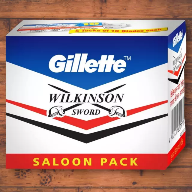 Gillette 100 X Wilkinson Sword Double Edge Safety Razor Blades