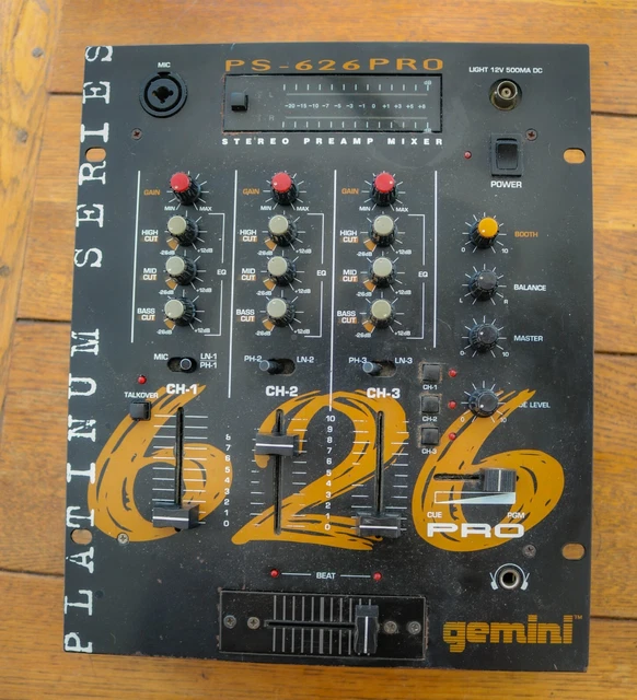 GEMINI PS626 PRO Preamplificatore stereo serie platino mixer DJ