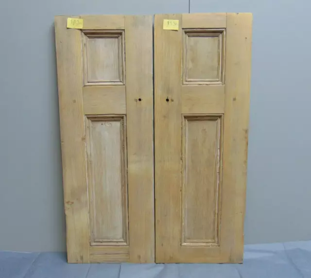 Pair Pine Victorian Alcove Cupboard Doors ref 113D