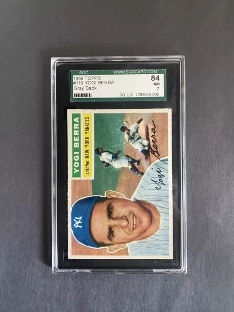 1956 Topps #110 Yogi Berra SGC 7 Near Mint Gray Back