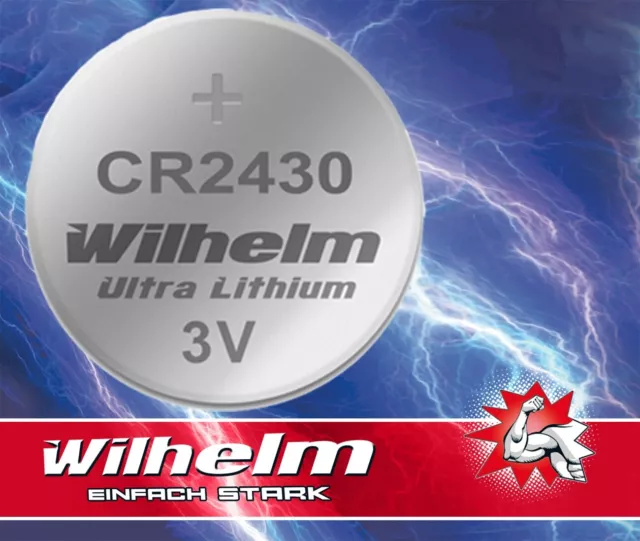 4 x Wilhelm CR2430 Lithium Knopfzelle 3 Volt CR 2430