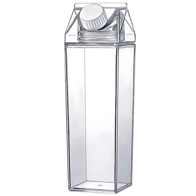 Clear Water Bottle Milk Box Carton Shape Plastic Travel Water Drinking Cup 500ml